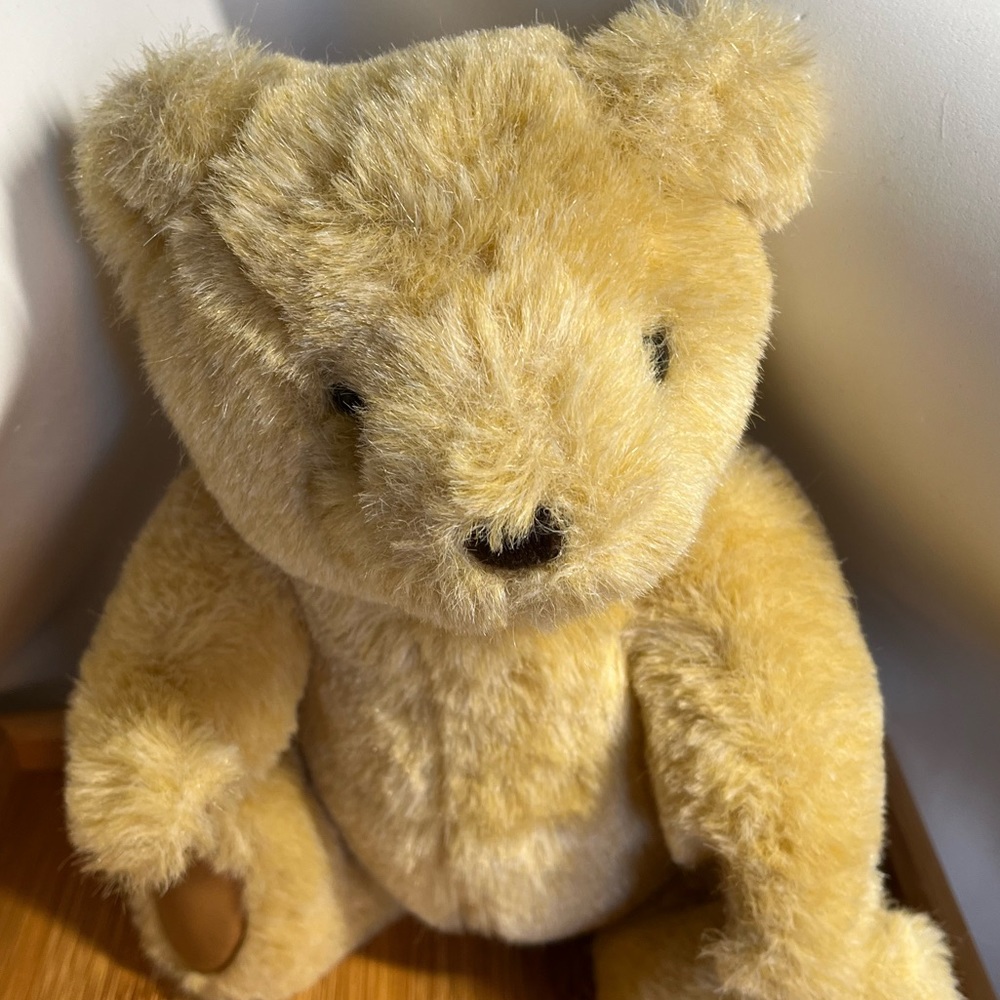Gund VTG 1982 Jointed Teddy Bear Plush Posable 13" Stuffed Animal Light Beige